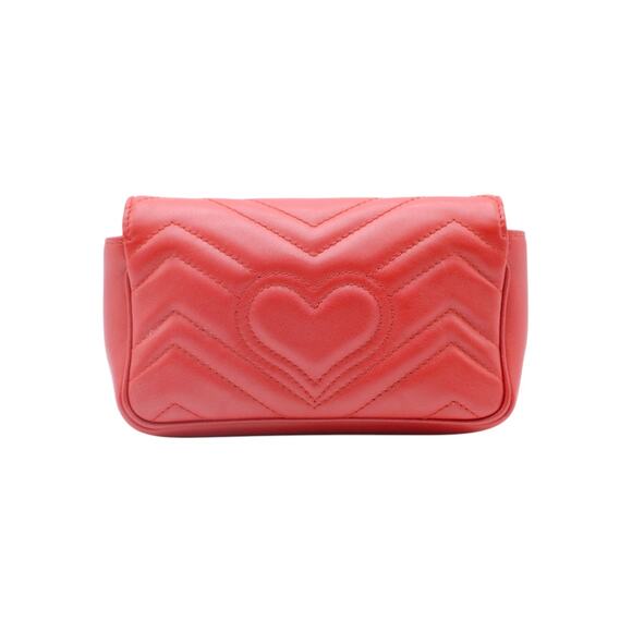 Gucci GG Marmont Matelasse Chevron Mini Crossbody Bag In Red - Picture 2 of 6